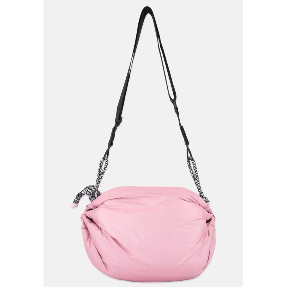 Wildfox Pink Puffer Crossbody Bag Parachute Ruched Utility Gorpcore Techwear NWT